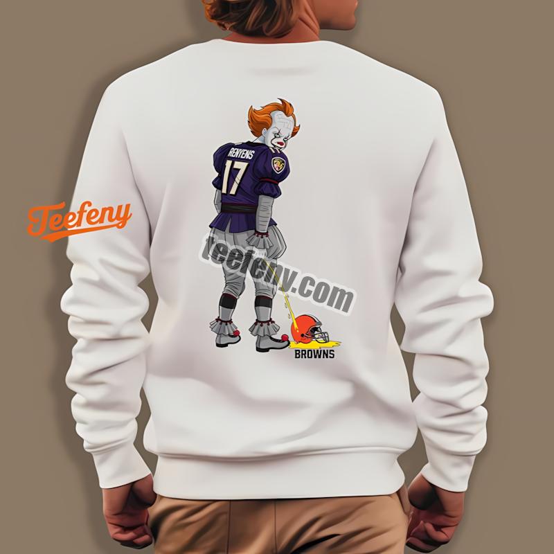 Baltimore Ravens Halloween Pennywise Browns Rivalry Long Sleeve Baltimore Ravens Halloween Pennywise Browns Rivalry Long Sleeve