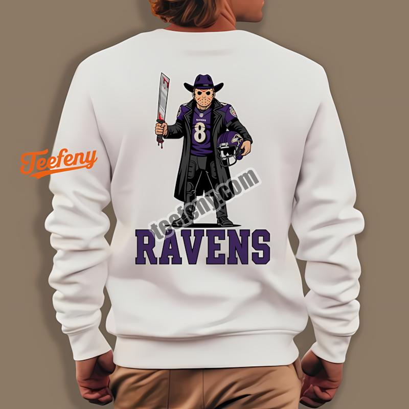 Baltimore Ravens Jason Voorhees Halloween Classic Long Sleeve Baltimore Ravens Jason Voorhees Halloween Classic Long Sleeve