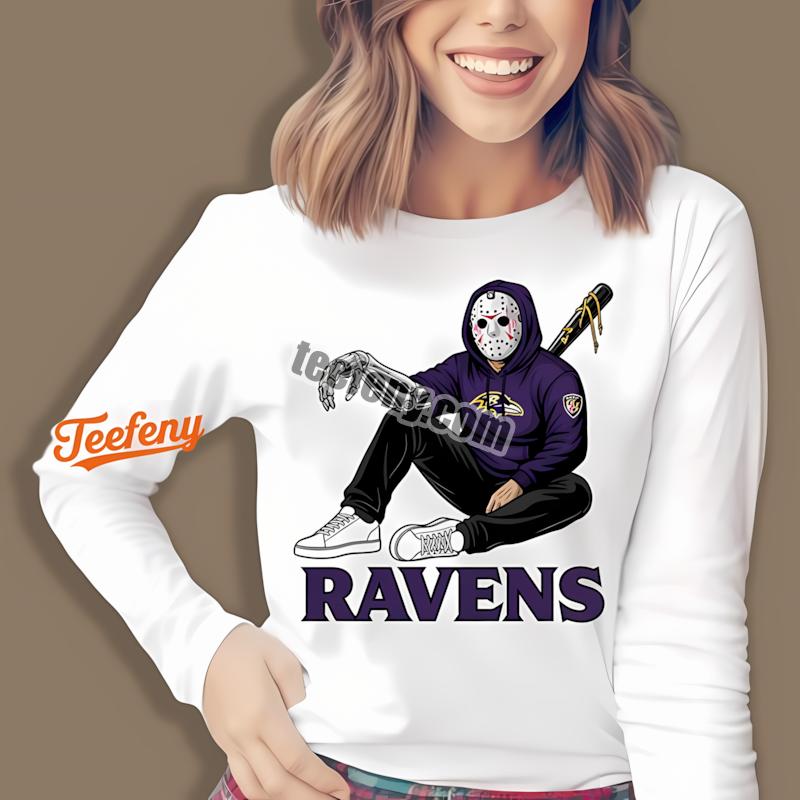 Baltimore Ravens Jason Voorhees Street Halloween Long Sleeve Baltimore Ravens Jason Voorhees Street Halloween Long Sleeve