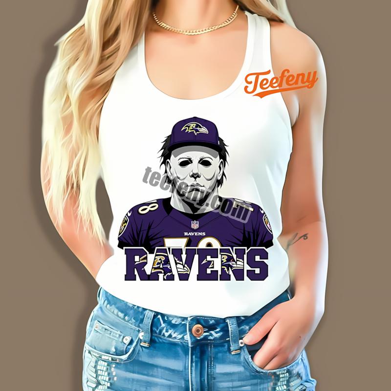 Baltimore Ravens Michael Myers Spooky Fashion Tanktop Baltimore Ravens Michael Myers Spooky Fashion Tanktop