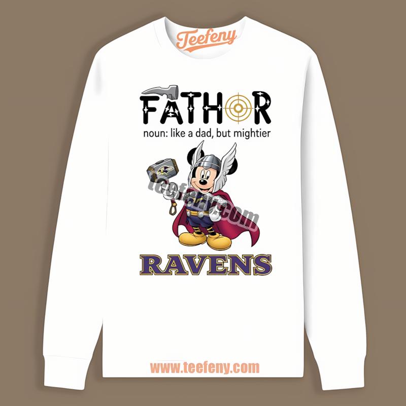 Baltimore Ravens Mickey Mouse Fathor Classic Long Sleeve Baltimore Ravens Mickey Mouse Fathor Classic Long Sleeve