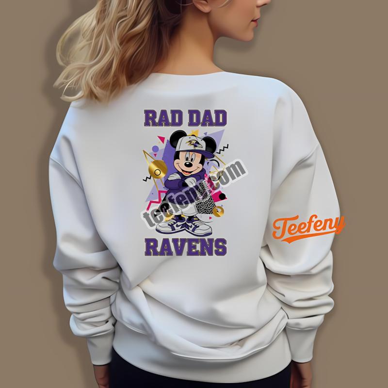 Baltimore Ravens Mickey Mouse Rad Dad Fashion Long Sleeve Baltimore Ravens Mickey Mouse Rad Dad Fashion Long Sleeve