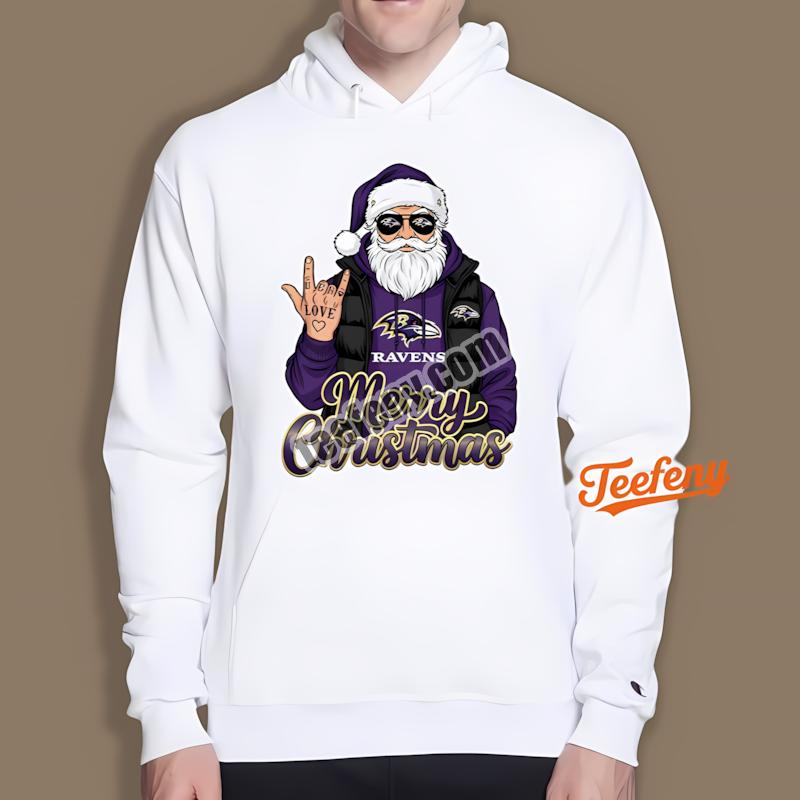Baltimore Ravens Rock Santa Merry Christmas Cotton Hoodie Baltimore Ravens Rock Santa Merry Christmas Cotton Hoodie