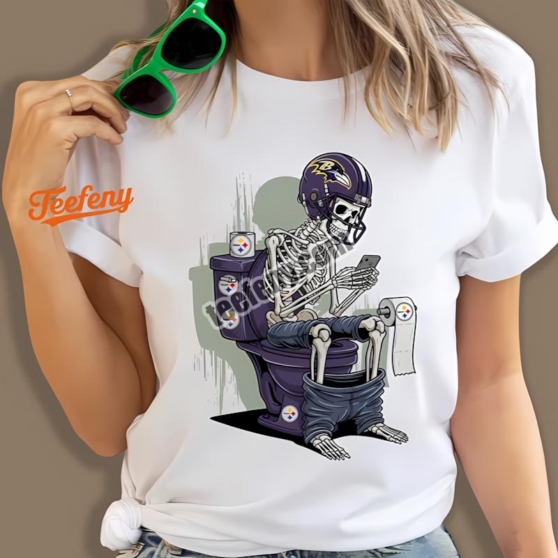 Baltimore Ravens Skeleton Toilet Steelers Rivalry Shirt