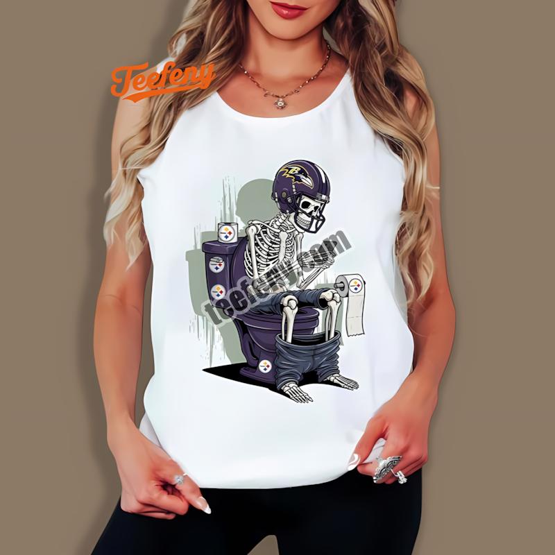 Baltimore Ravens Skeleton Toilet STanktoplers Rivalry Shirt Baltimore Ravens Skeleton Toilet STanktoplers Rivalry Shirt