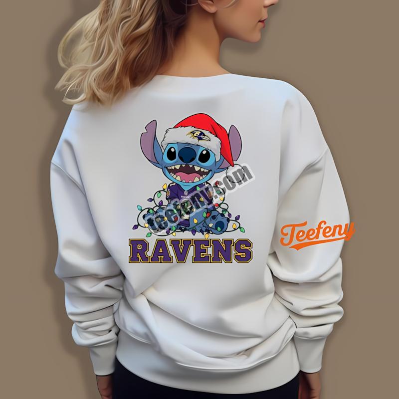 Baltimore Ravens Stitch Christmas Lights Holiday Long Sleeve Baltimore Ravens Stitch Christmas Lights Holiday Long Sleeve