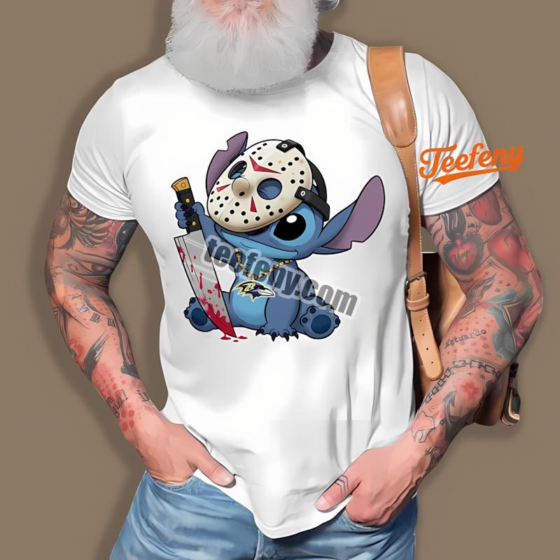 Baltimore Ravens Stitch Jason Halloween Retro Shirt