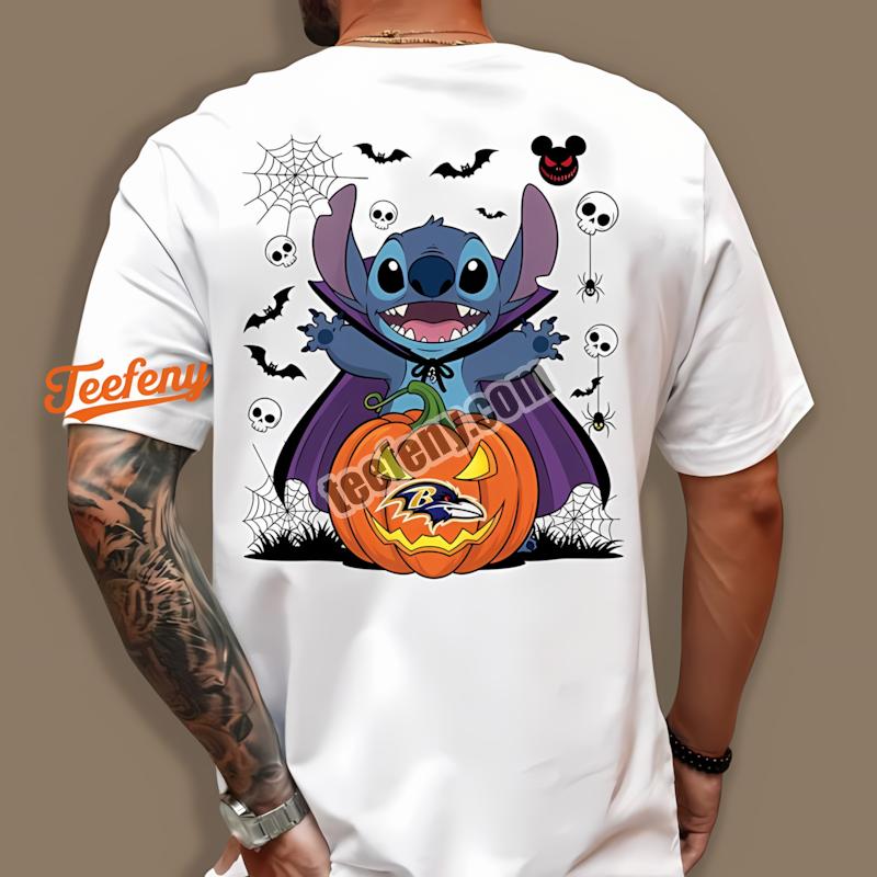 Baltimore Ravens Stitch Witch Halloween Shirt