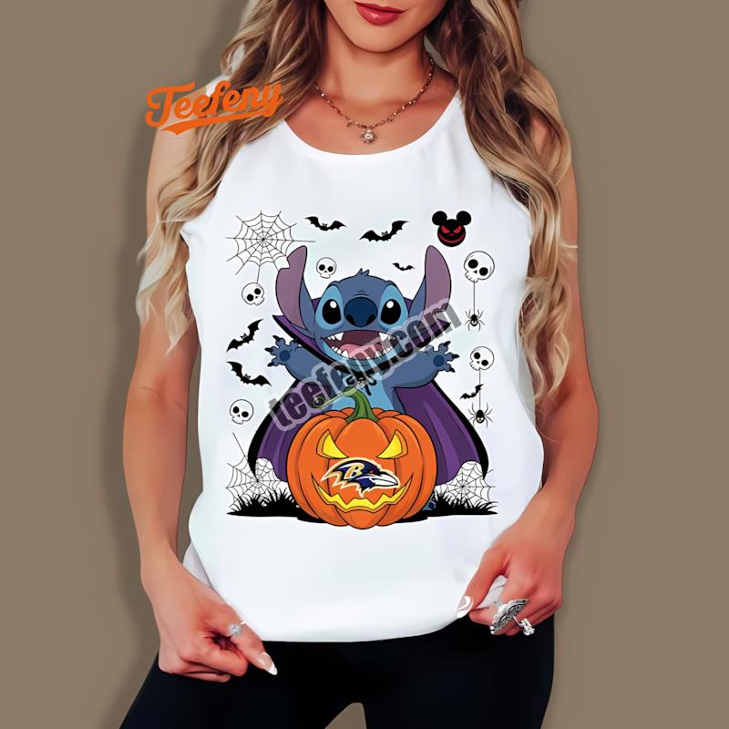 Baltimore Ravens Stitch Witch Halloween Tanktop Baltimore Ravens Stitch Witch Halloween Tanktop