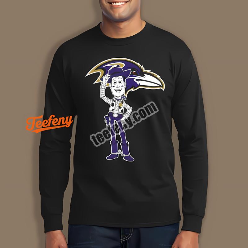 Baltimore Ravens Woody Toy Story Casual Long Sleeve Baltimore Ravens Woody Toy Story Casual Long Sleeve