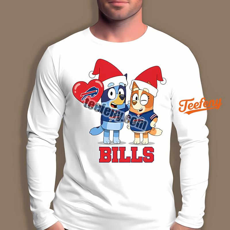 Buffalo Bills Bluey Bingo Christmas Adults Long Sleeve Buffalo Bills Bluey Bingo Christmas Adults Long Sleeve