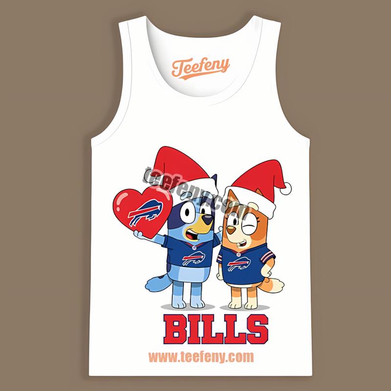 Buffalo Bills Bluey Bingo Christmas Adults Tanktop Buffalo Bills Bluey Bingo Christmas Adults Tanktop