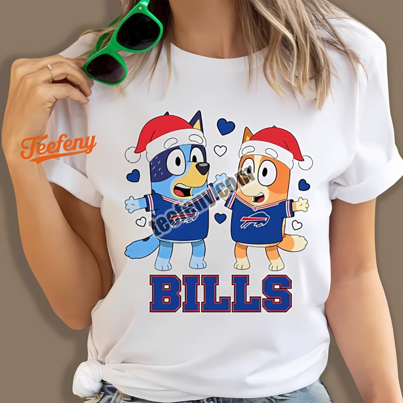 Buffalo Bills Bluey Bingo Christmas Dancing Retro Shirt