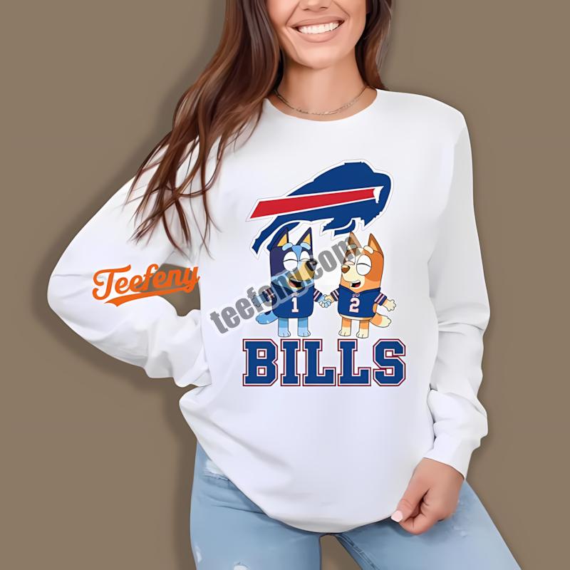 Buffalo Bills Bluey Bingo Holding Hands Classic Long Sleeve Buffalo Bills Bluey Bingo Holding Hands Classic Long Sleeve
