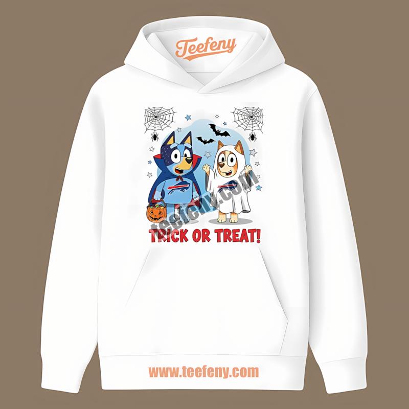 Buffalo Bills Bluey Bingo Trick Or Treat Halloween Hoodie Buffalo Bills Bluey Bingo Trick Or Treat Halloween Hoodie