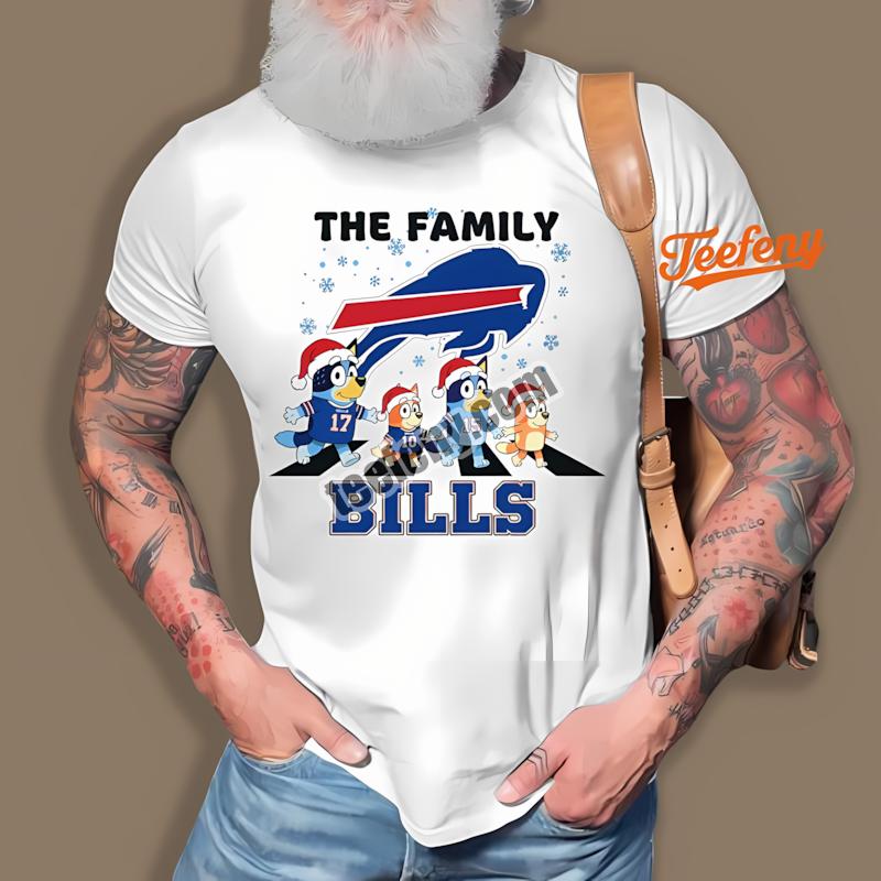 Buffalo Bills Bluey Family Christmas Snowflake Cool Shirt