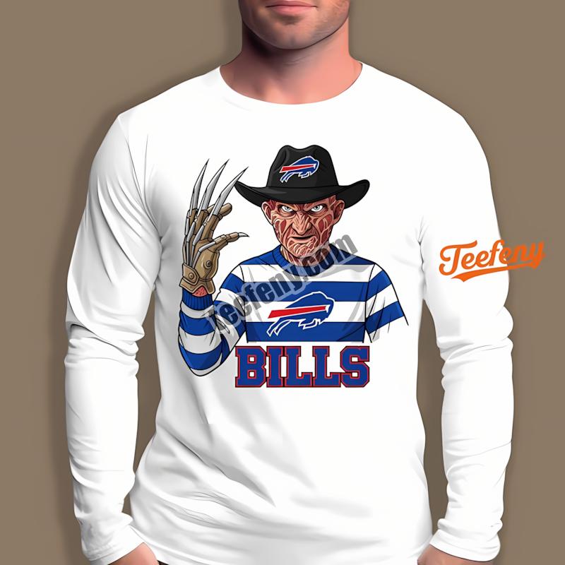 Buffalo Bills Freddy Krueger Halloween Cotton Long Sleeve Buffalo Bills Freddy Krueger Halloween Cotton Long Sleeve