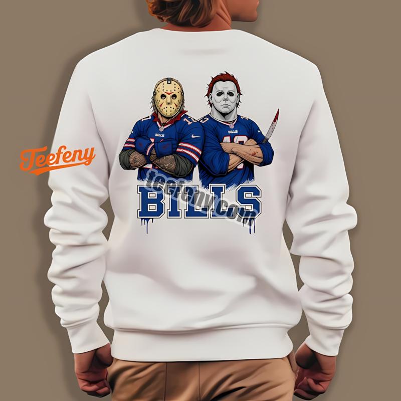 Buffalo Bills Jason Voorhees Michael Myers Horror Long Sleeve Buffalo Bills Jason Voorhees Michael Myers Horror Long Sleeve
