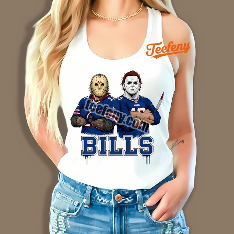 Buffalo Bills Jason Voorhees Michael Myers Horror Tanktop Buffalo Bills Jason Voorhees Michael Myers Horror Tanktop