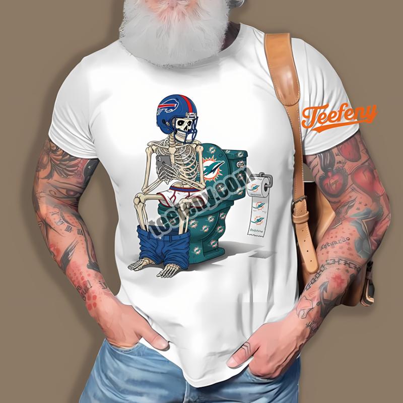 Buffalo Bills Skeleton Toilet Dolphins Rivalry Shirt