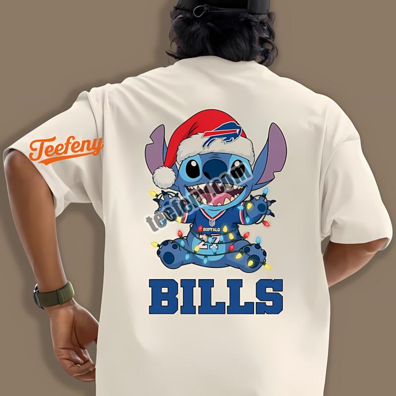 Buffalo Bills Stitch Christmas Lights Holiday Shirt