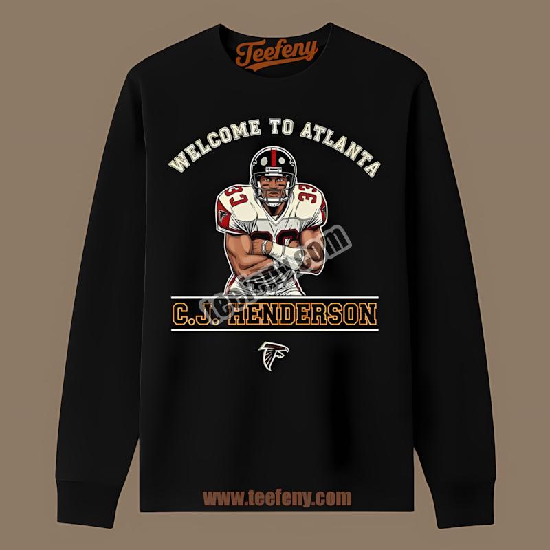 C J Henderson Welcome To Atlanta Falcons Retro Long Sleeve C J Henderson Welcome To Atlanta Falcons Retro Long Sleeve