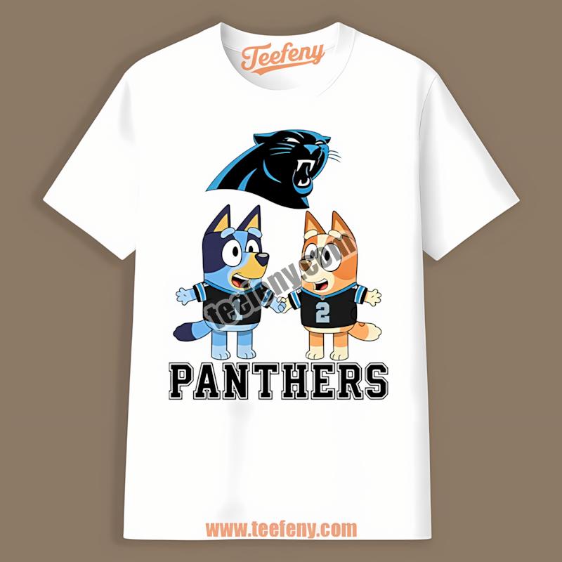Carolina Panthers Bluey Bingo Holding Hands Sports Shirt