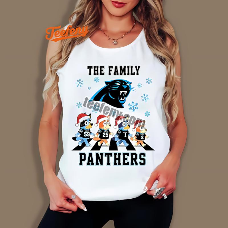Carolina Panthers Bluey Family Christmas Snowflake Classic Tanktop Carolina Panthers Bluey Family Christmas Snowflake Classic Tanktop