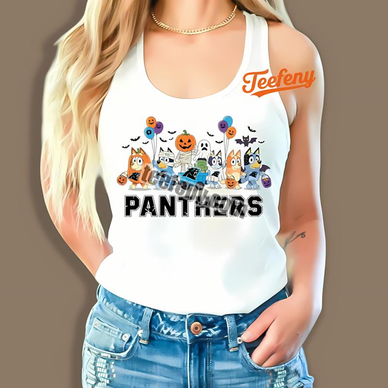 Carolina Panthers Bluey Halloween Parade Costume Retro Tanktop Carolina Panthers Bluey Halloween Parade Costume Retro Tanktop