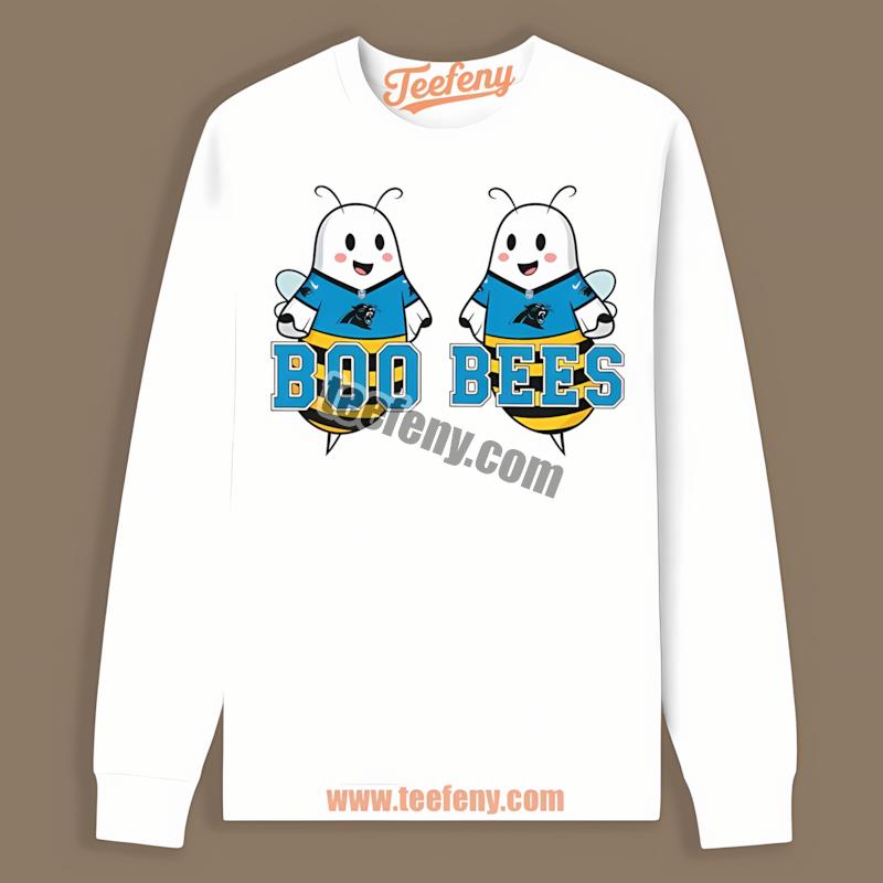 Carolina Panthers Boo Bees Halloween Cool Long Sleeve Carolina Panthers Boo Bees Halloween Cool Long Sleeve