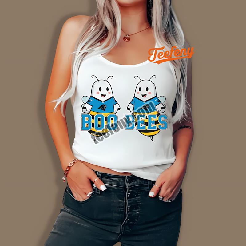 Carolina Panthers Boo Bees Halloween Cool Tanktop Carolina Panthers Boo Bees Halloween Cool Tanktop