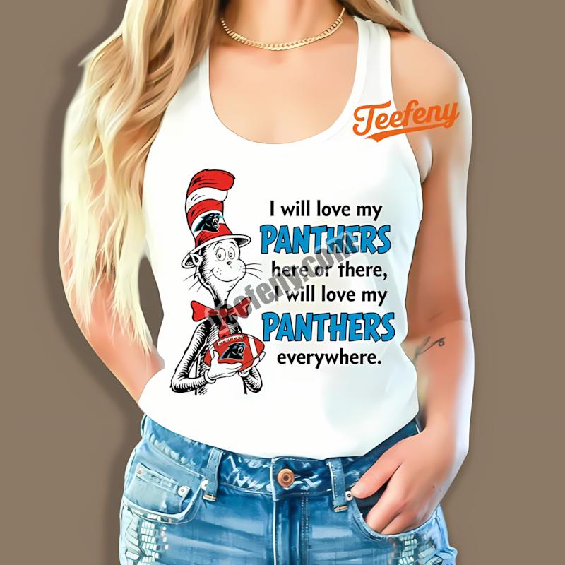 Carolina Panthers Cat In The Hat Love Everywhere Tanktop Carolina Panthers Cat In The Hat Love Everywhere Tanktop