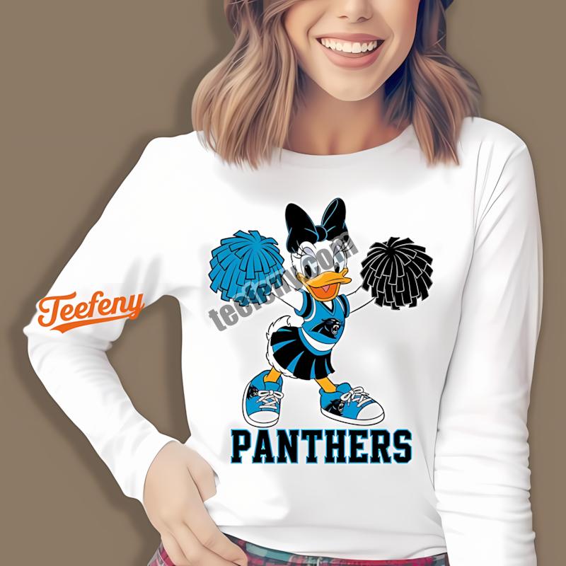Carolina Panthers Daisy Duck Cheerleader Long Sleeve Carolina Panthers Daisy Duck Cheerleader Long Sleeve