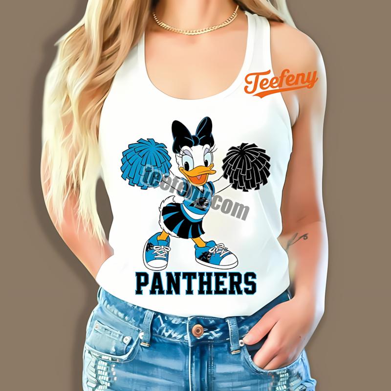 Carolina Panthers Daisy Duck Cheerleader Tanktop Carolina Panthers Daisy Duck Cheerleader Tanktop