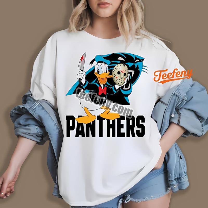 Carolina Panthers Donald Duck Jason Mask Halloween Shirt