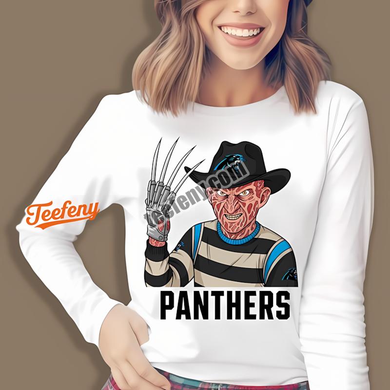 Carolina Panthers Freddy Krueger Halloween Soft Long Sleeve Carolina Panthers Freddy Krueger Halloween Soft Long Sleeve