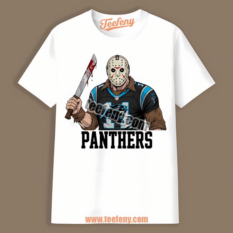 Carolina Panthers Jason Voorhees Machete Horror Football Shirt