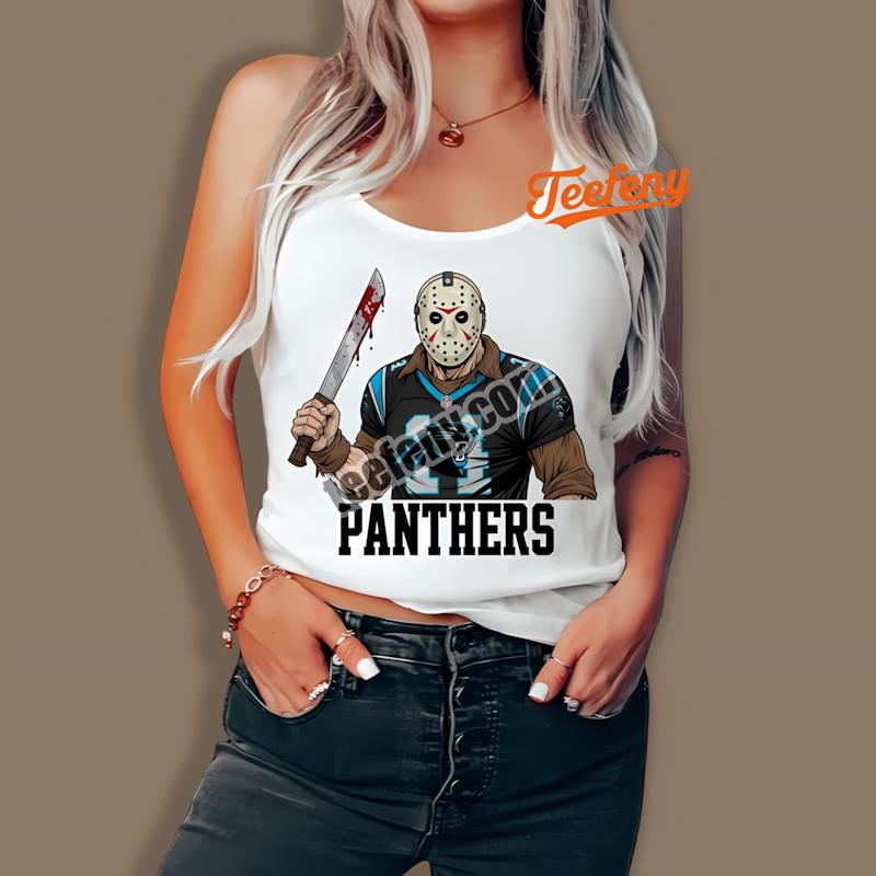 Carolina Panthers Jason Voorhees Machete Horror Football Tanktop Carolina Panthers Jason Voorhees Machete Horror Football Tanktop