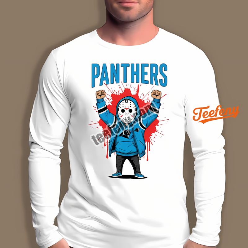 Carolina Panthers Jason Voorhees Victory Halloween Long Sleeve Carolina Panthers Jason Voorhees Victory Halloween Long Sleeve