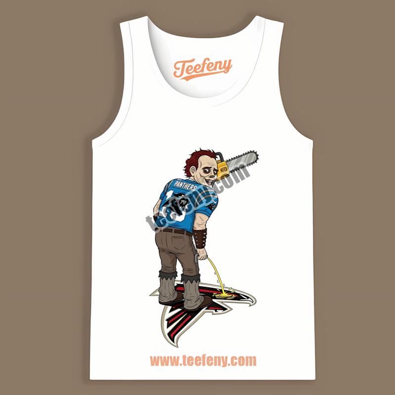Carolina Panthers Leatherface Falcons Rivalry Tanktop Carolina Panthers Leatherface Falcons Rivalry Tanktop