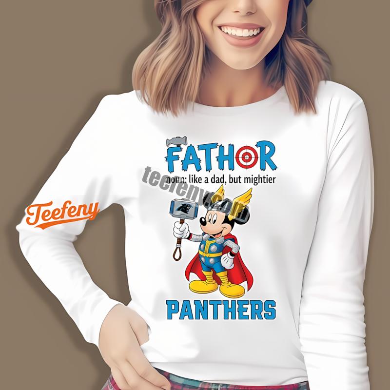 Carolina Panthers Mickey Mouse Fathor Best Long Sleeve Carolina Panthers Mickey Mouse Fathor Best Long Sleeve