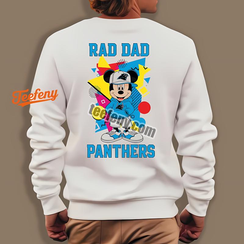 Carolina Panthers Mickey Mouse Rad Dad Long Sleeve Carolina Panthers Mickey Mouse Rad Dad Long Sleeve