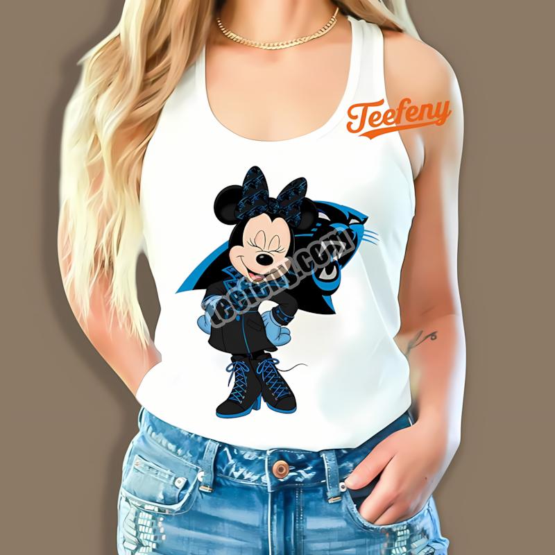 Carolina Panthers Minnie Mouse Trendy Tanktop Carolina Panthers Minnie Mouse Trendy Tanktop