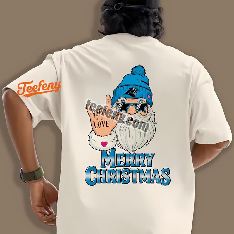 Carolina Panthers Rock Santa Merry Christmas Funny Shirt