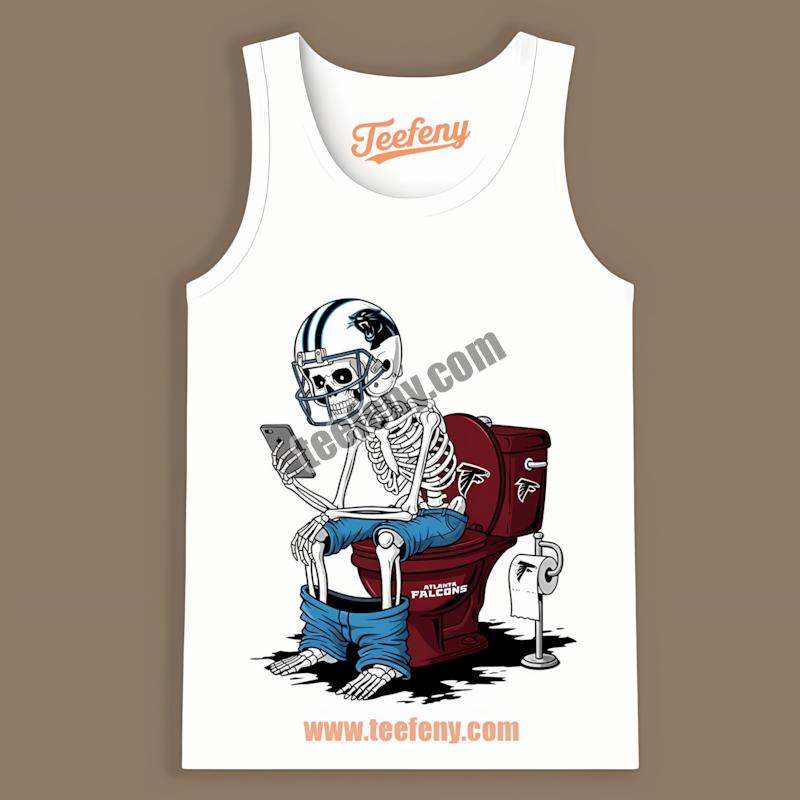 Carolina Panthers Skeleton Toilet Falcons Rivalry Tanktop Carolina Panthers Skeleton Toilet Falcons Rivalry Tanktop