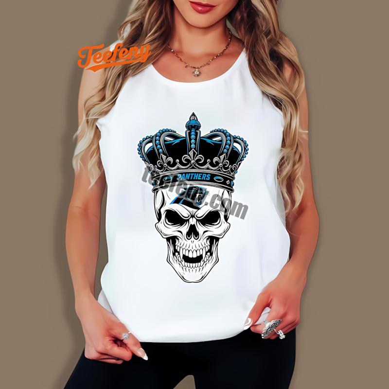 Carolina Panthers Skull Crown Dark Grunge Classic Tanktop Carolina Panthers Skull Crown Dark Grunge Classic Tanktop