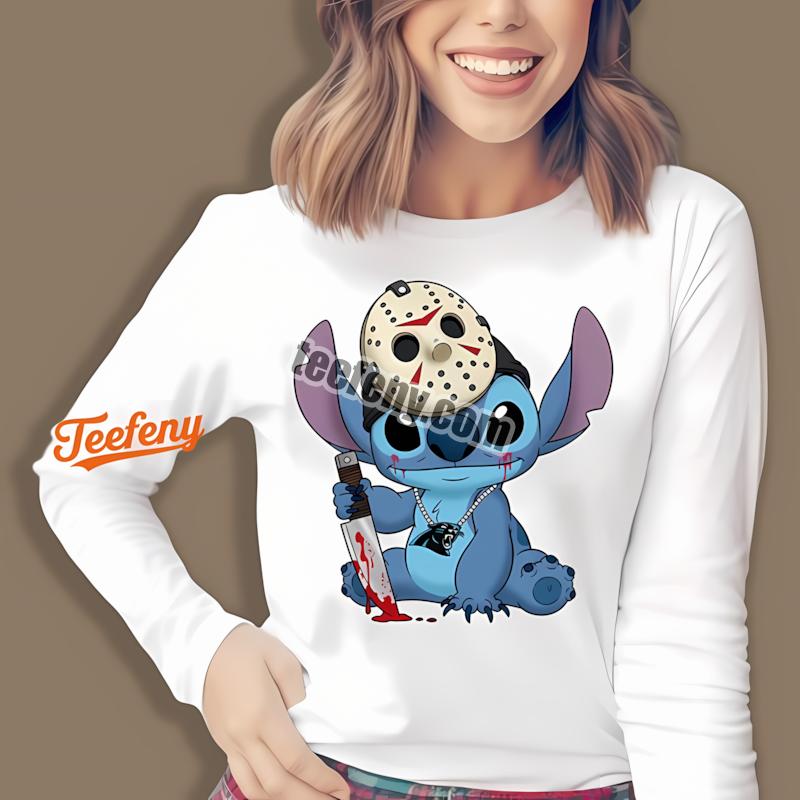 Carolina Panthers Stitch Jason Halloween Long Sleeve Carolina Panthers Stitch Jason Halloween Long Sleeve