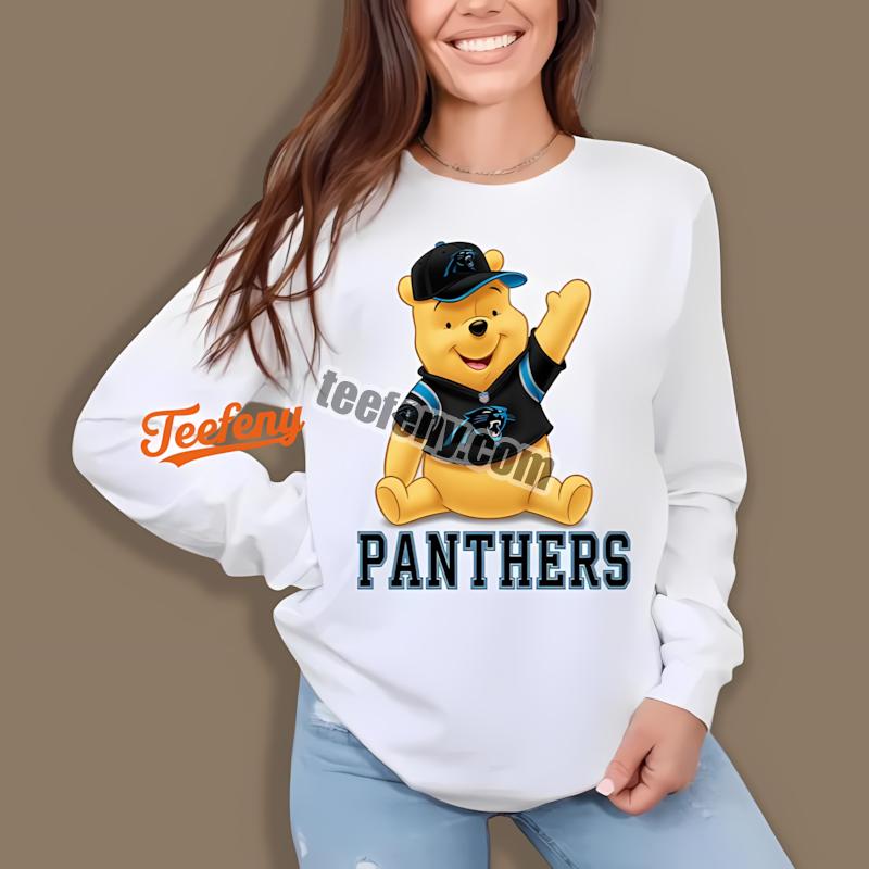 Carolina Panthers Winnie The Pooh Football Team Spirit Long Sleeve Carolina Panthers Winnie The Pooh Football Team Spirit Long Sleeve