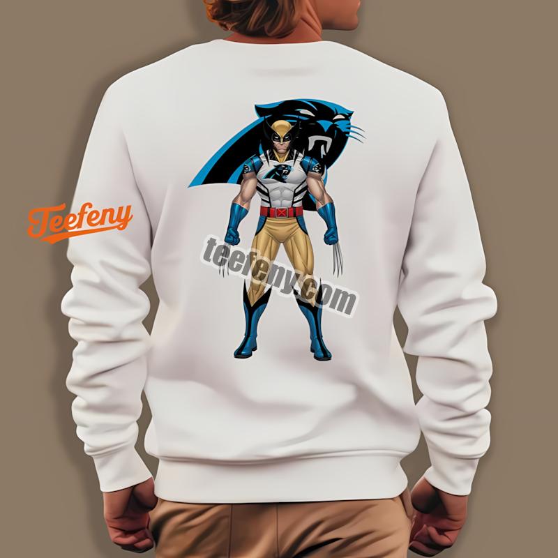 Carolina Panthers Wolverine Marvel Retro Long Sleeve Carolina Panthers Wolverine Marvel Retro Long Sleeve