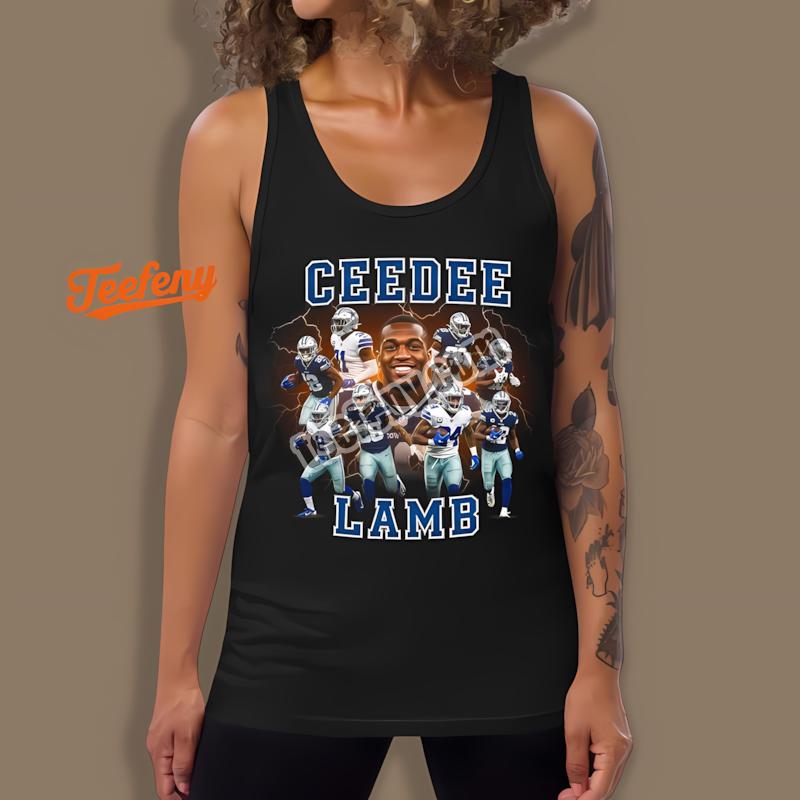 Ceedee Lamb Dallas Cowboys Electric Multi Pose Football Tanktop Funny Ceedee Lamb Dallas Cowboys Electric Multi Pose Football Tanktop Funny